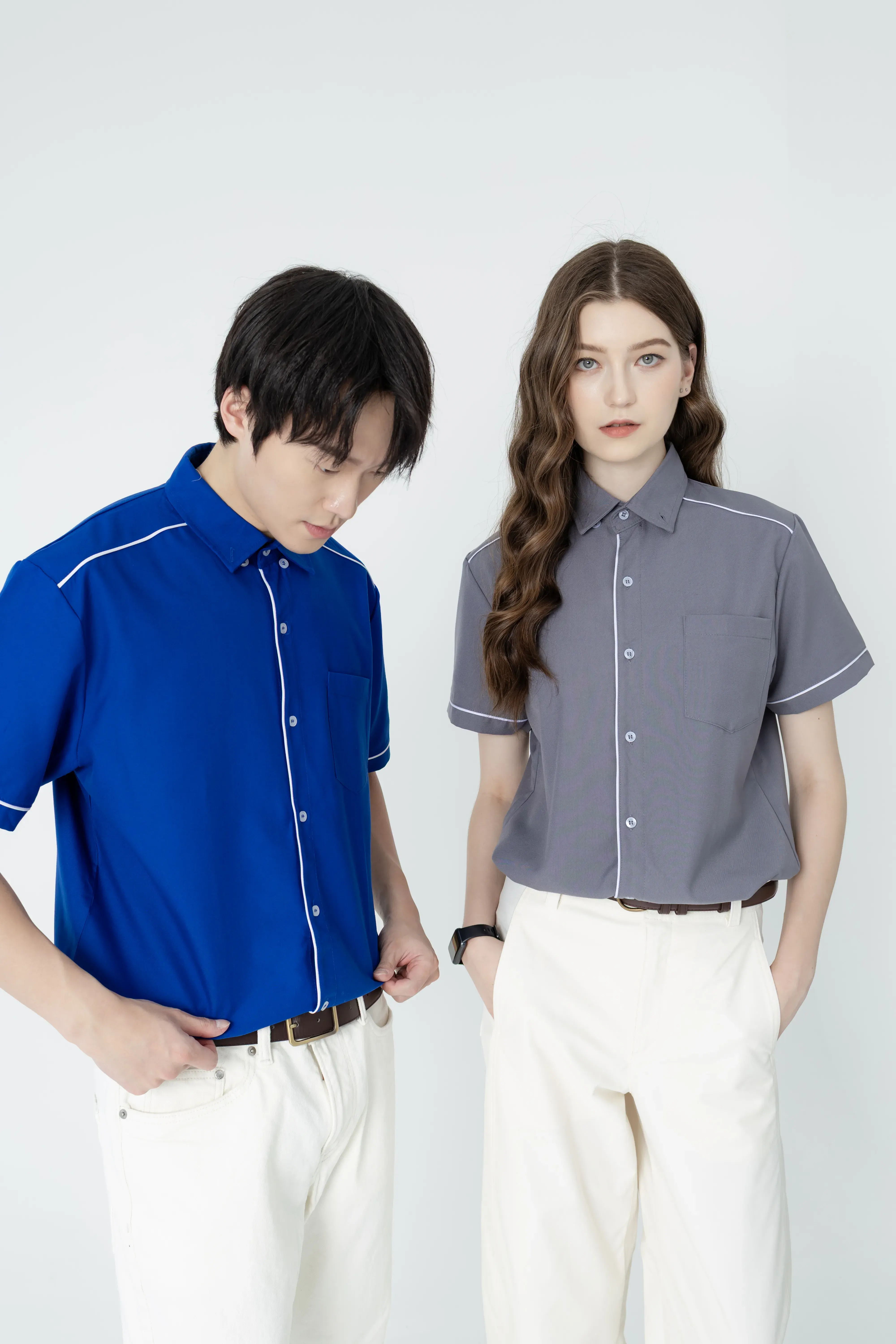 Corporate office shirts with company branding for staff uniform programs