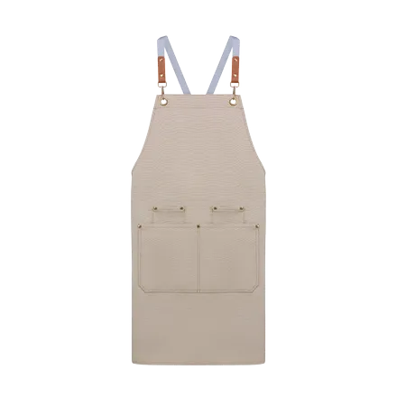 Navy Crossback Polyester Canvas Apron AP05 front view with multiple pockets, 26 x 30 inches, 260gsm