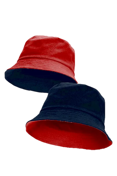 Reversible Fisherman Hat BFH01 in Navy/Red showing dual-colour design