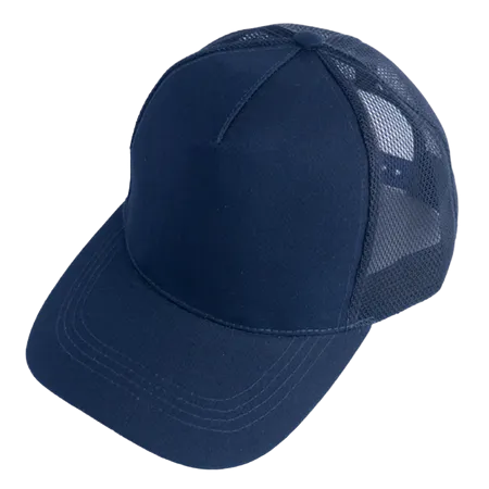Modern Trucker Cap CP26 in Black with polyester mesh back and plastic snap closure