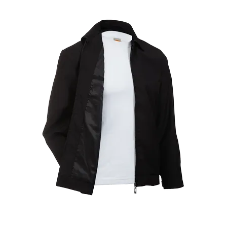 Navy Executive Jacket EJ02 flat lay, full-zip long sleeve corporate jacket