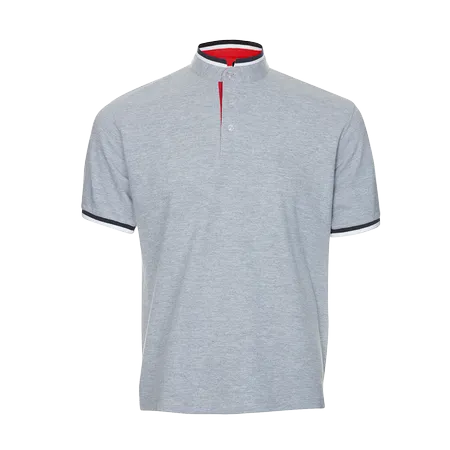White/Turquoise/Magenta Honeycomb CVC Stand Collar Polo Shirt HC23 flat lay with mandarin collar