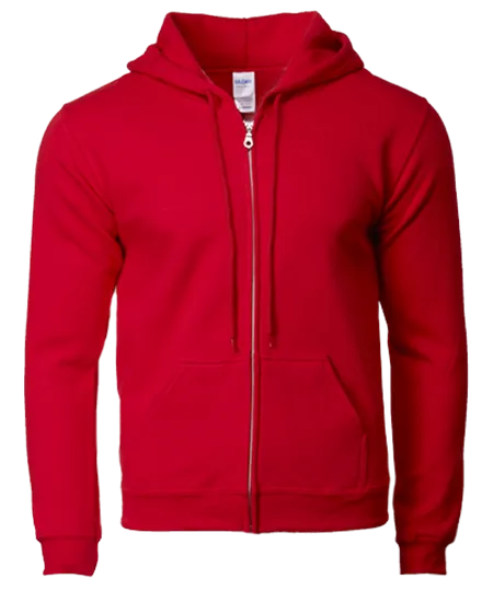 Sport Grey Heavy Blend Full-Zip Hoodie 88600 flat lay with front pockets and full front zipper