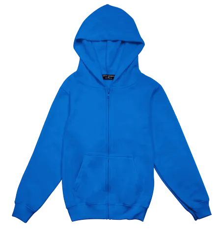 Navy Rhodes Youth Zip Hoodie NHH1200B with youth-friendly fit and durable fleece construction