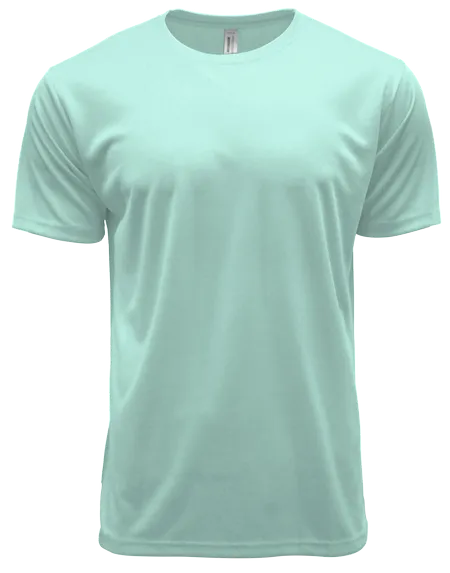 Black DRYtec Pindot Tee Adult CRR7000 flat lay showing textured pindot fabric and crew neck