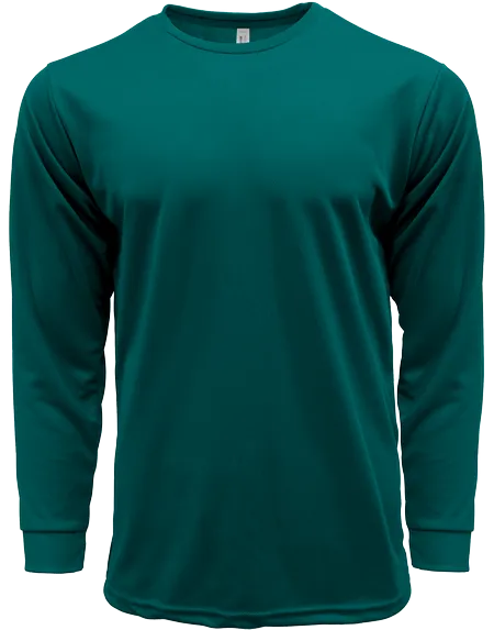 Black DRYtec Pindot Tee Long Sleeve CRR70400 flat lay showing textured pindot fabric and long sleeve fit