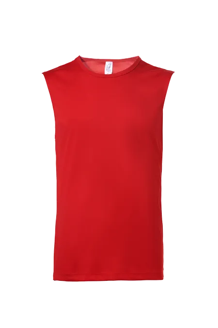 Black Sport Singlet UDF02 flat lay showing sleeveless dri-fit design for sports