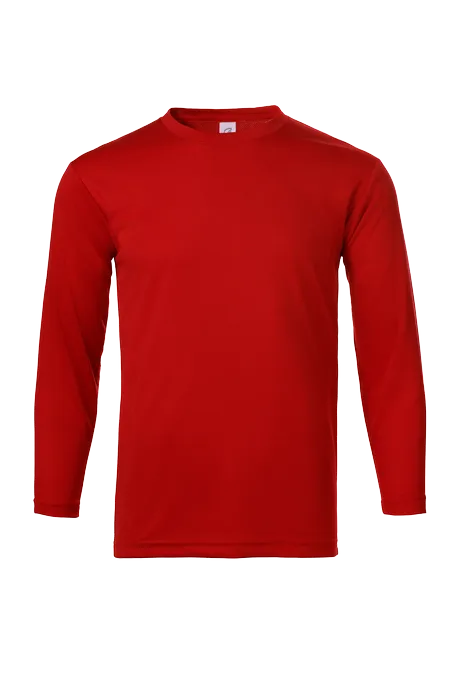 White Crew Neck T-shirt Kids Long Sleeve UDF23 flat lay showing kid-friendly long sleeve fit