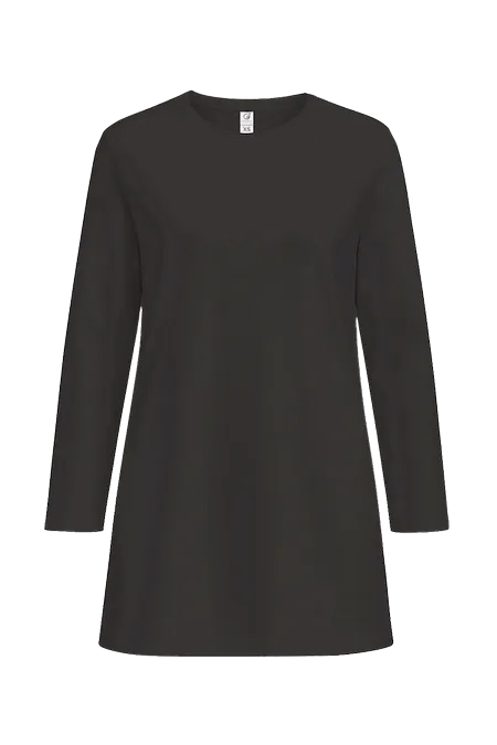 Black Muslimah Shirt DriFit UDM01 flat lay showing long sleeve modest fit and dri-fit fabric