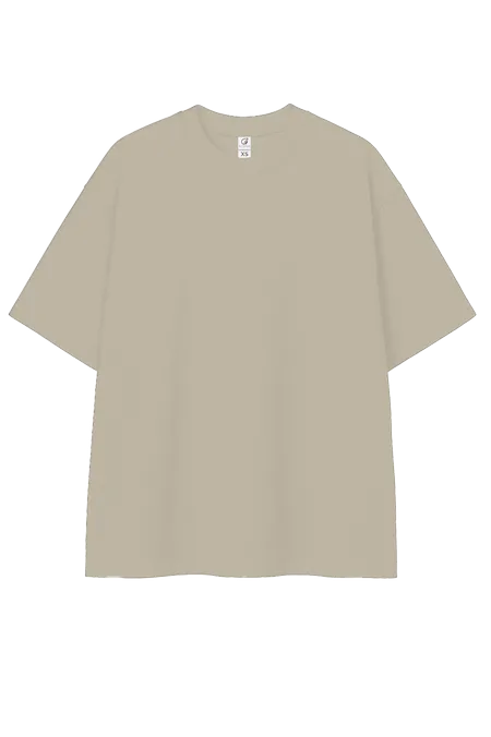 Grey Oversized T-Shirt UOV01 260gsm flat lay showing relaxed stretch-blend fit