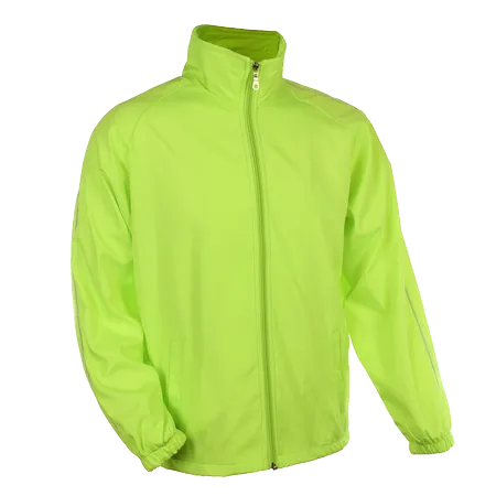 Neon Yellow Bright Coloured Windbreaker WB06 flat lay with full-zip front