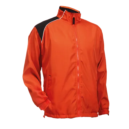 Red, Black and White Shoulder Colour Splash Reversible Windbreaker WR03 front view with contrast shoulder panels