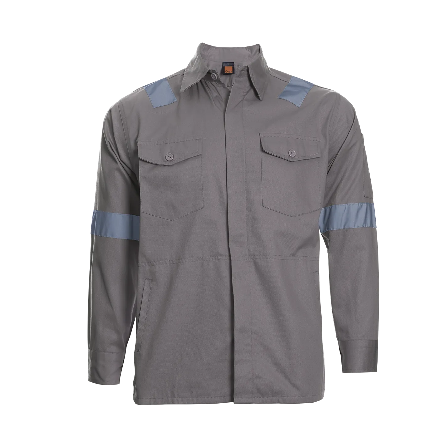 Cotton long sleeve work jacket with reflective tape