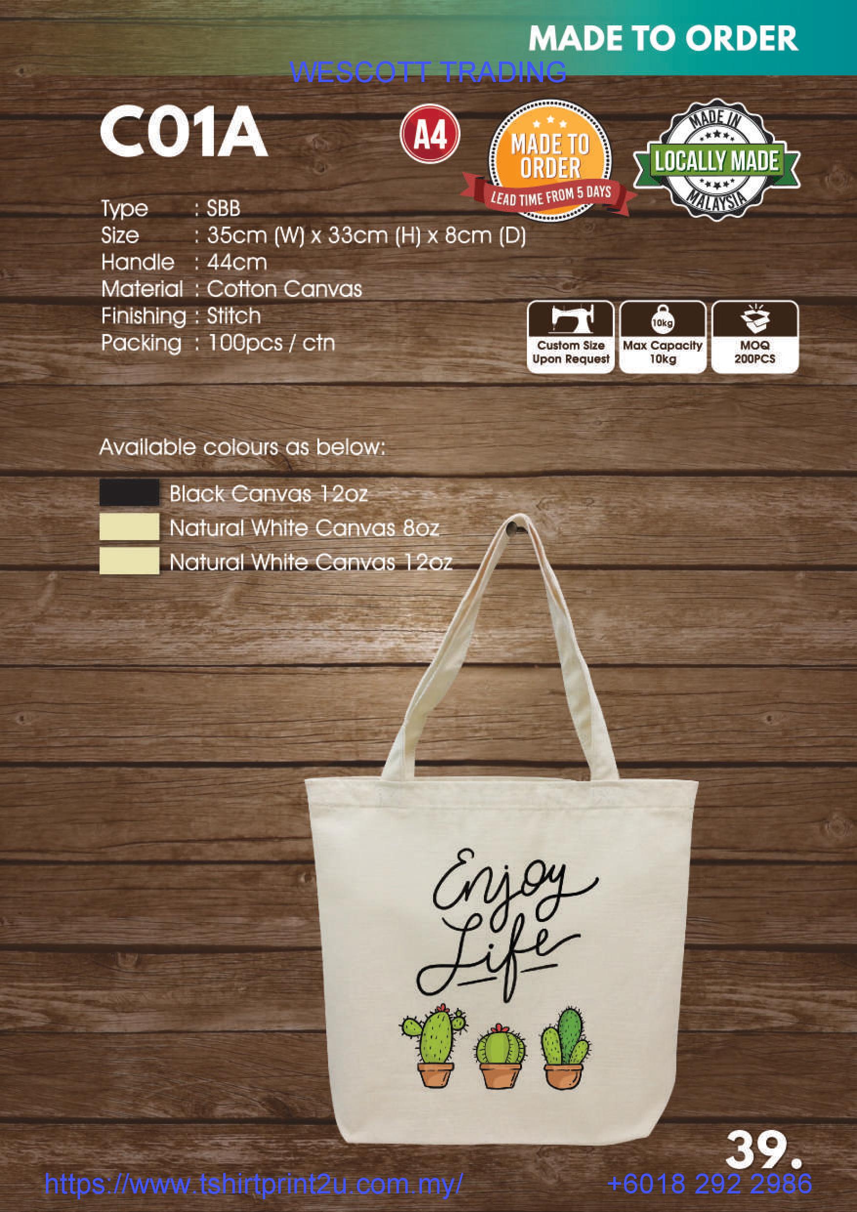 plain tote bag borong malaysia