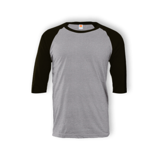 Raglan T Shirt Ash Grey Black